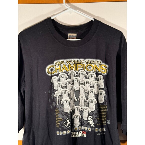 2005 Chicago White Sox World‎ Series Champions MLB Baseball Shirt Black XXL - Picture 2 of 8